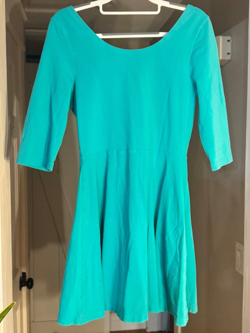 Express Juniors Skater Teal Green Dress